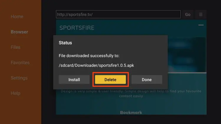 Sportsfire on Firestick